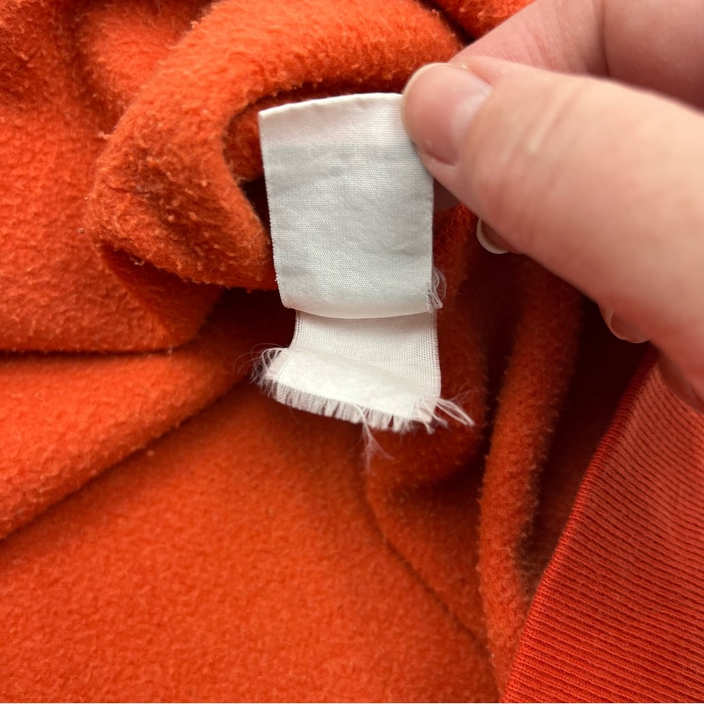Vtg 90s Chaps Ralph Lauren Mens XXL Spell Out Crewneck Sweatshirt Orange *FLAW - Picture 7 of 12